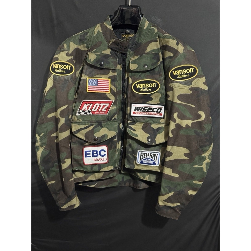 Size Medium - Vanson Custom Camouflage Motorcycle Jacket